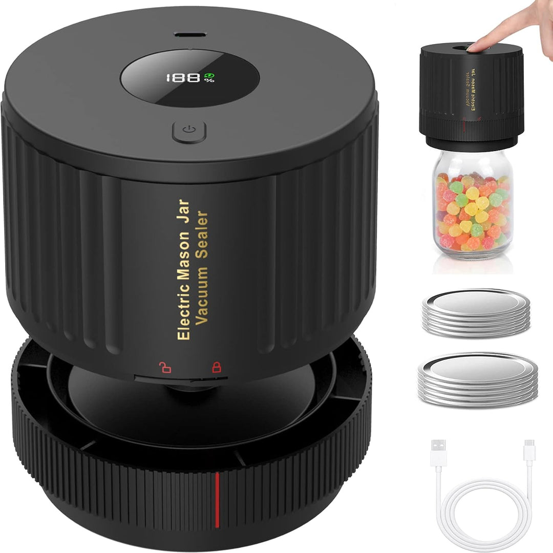 Electric Mason Jar Vacuum Sealer Kit - Preserve Freshness Fast!