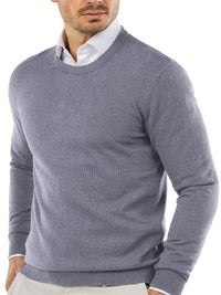 Modny sweter dziany z okrągłym dekoltem - Dante