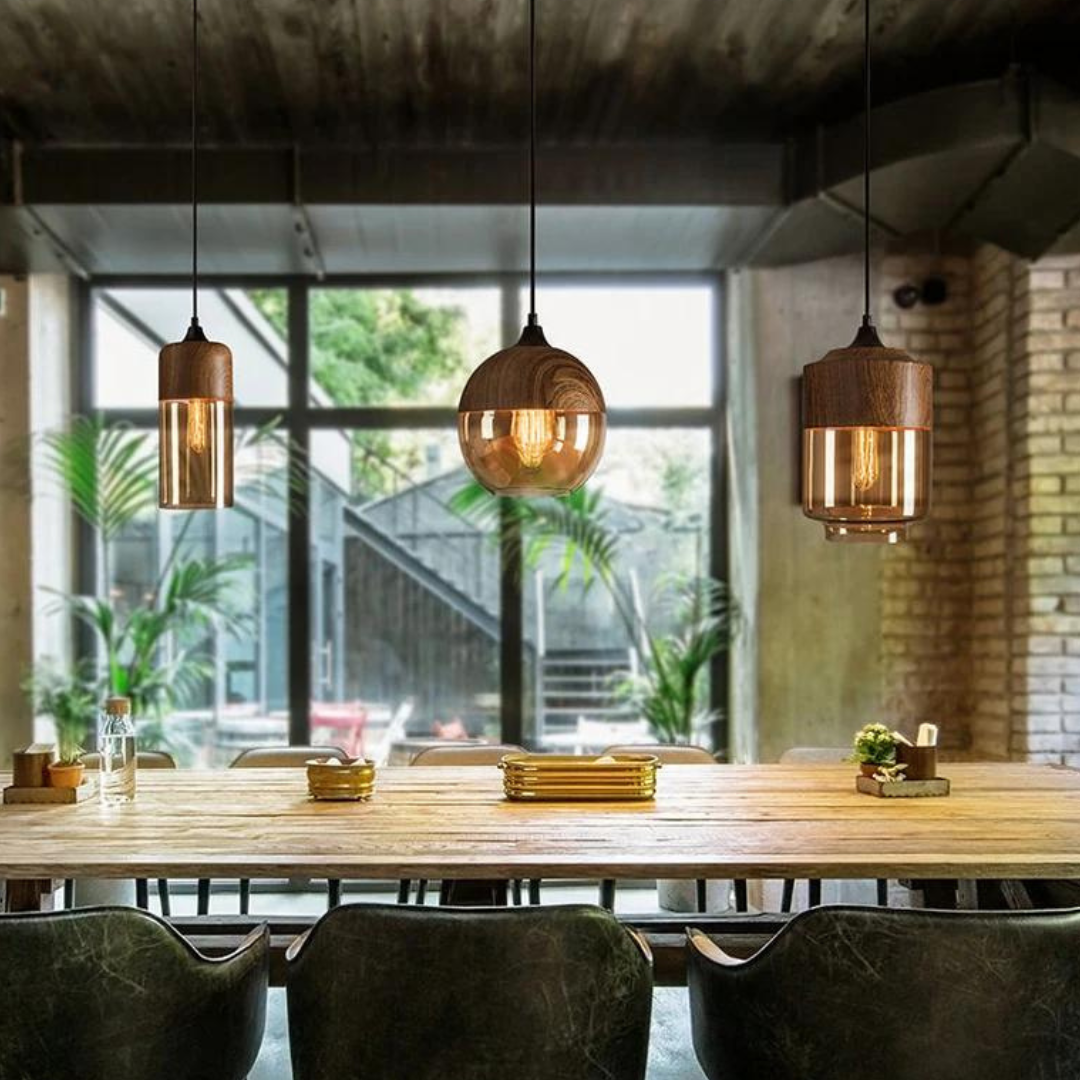 Stylish Scandinavian Wooden Ceiling Lamp - NordLuna