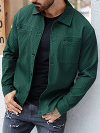 Textured Green Men's Shirt - Finn