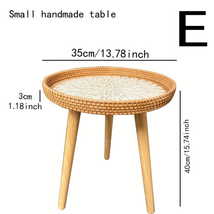 Scandinavian Rattan Side Table - Elin