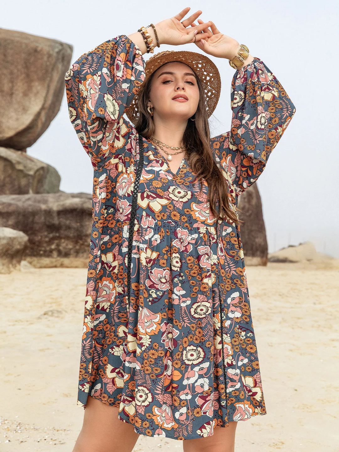 Sammy Jackson™ Jennifer Plus-Size Zomerjurk | Rustiek & Casual