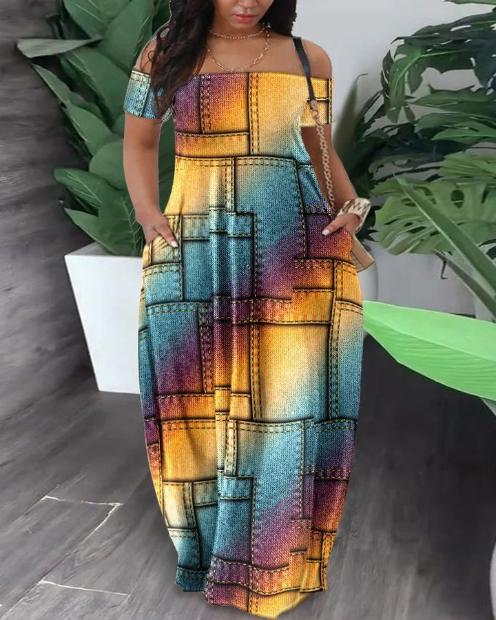 Sammy Jackson™ Tasha Plus-Size Safari Jurk | Kleurrijk & Stijlvol