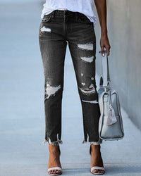 Women's Ripped Slim-Fit Jeans – Liora