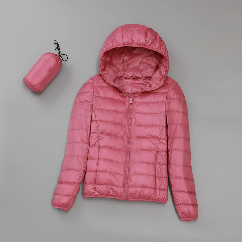 Ultra-Light Quilted Women's Jacket with Hood – Elara