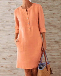 Trendy Summer Dress with Button Closure – Allegra