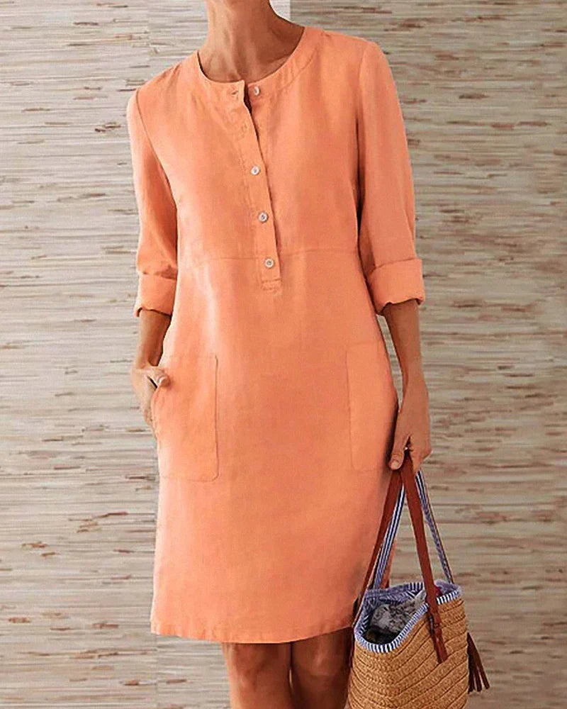 Trendy Summer Dress with Button Closure – Allegra