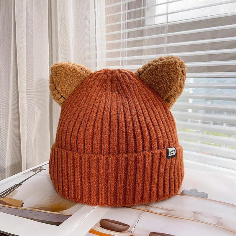 Knitted Winter Hat with Cat Ears - PurrWarm