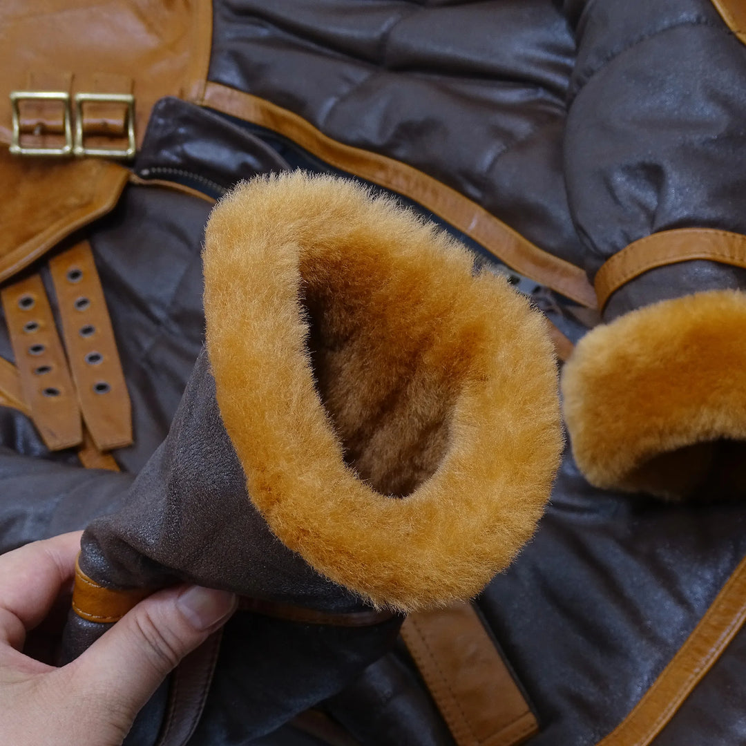 Sammy Jackson™ Milan Leather Aviator Jacket | Tough and warm leather jacket