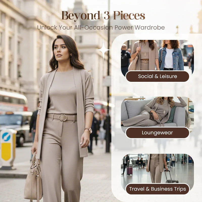 3-Piece Comfort Set: Cardigan, Top and Pants 2