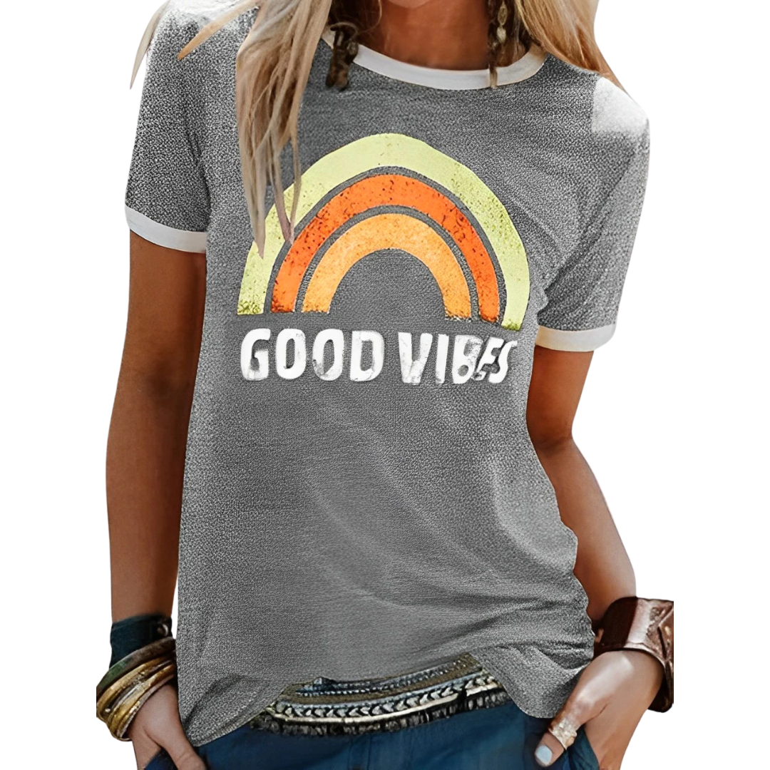 Women's T-Shirt with Rainbow Print – Sunny