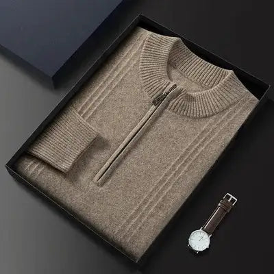 Ciepły casualowy sweter męski z półzamkiem - Logan