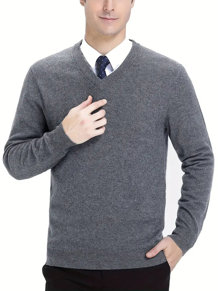 Modny sweter dziany z okrągłym dekoltem - Dante