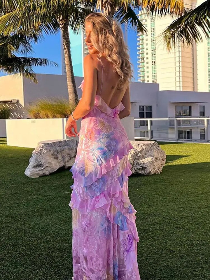 Colorful Summer Dress with Ruffles – Liora
