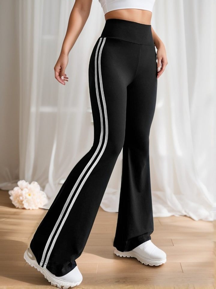 Striped Women's Flared Pants with High Waist - Lucia