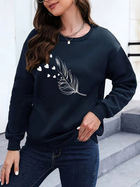 Casual Sweatshirt with Feather Print - Marisa