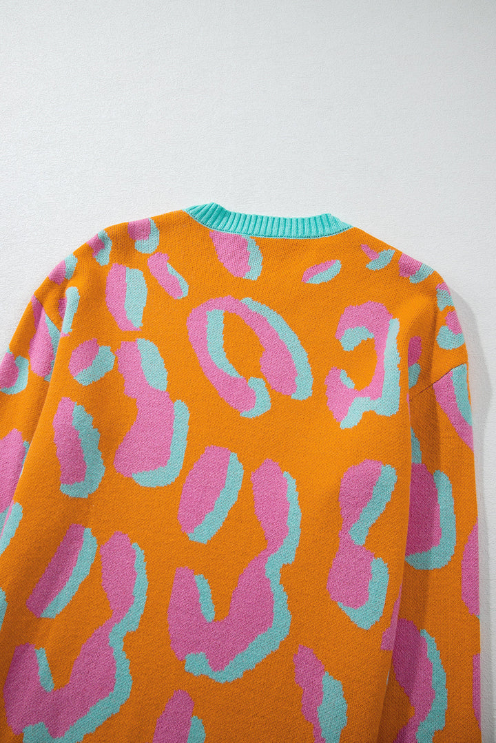 Damestrui Met Colorblock Luipaardprint En Ronde Hals – Liora