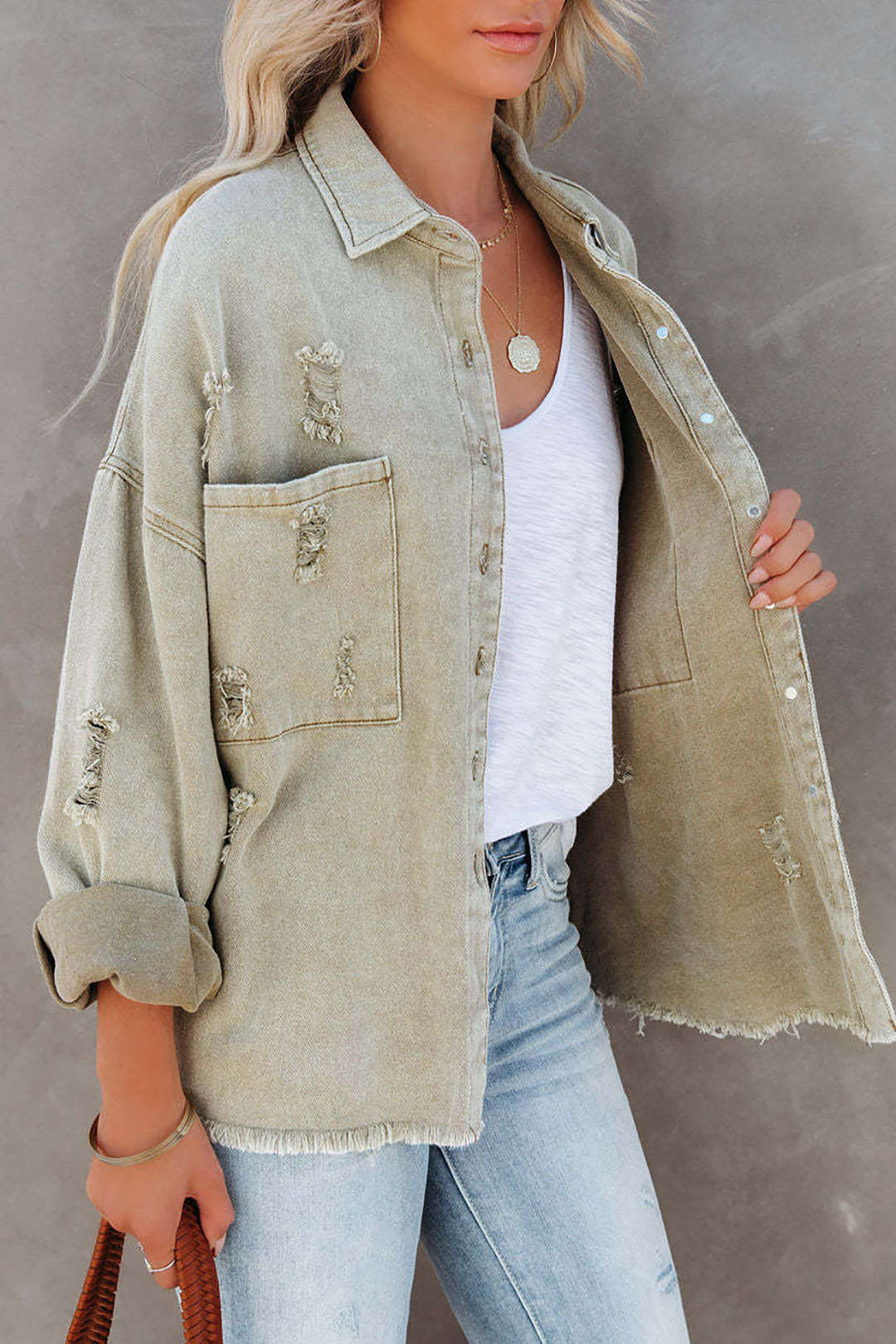 Women's Denim Jacket with Character – Leona