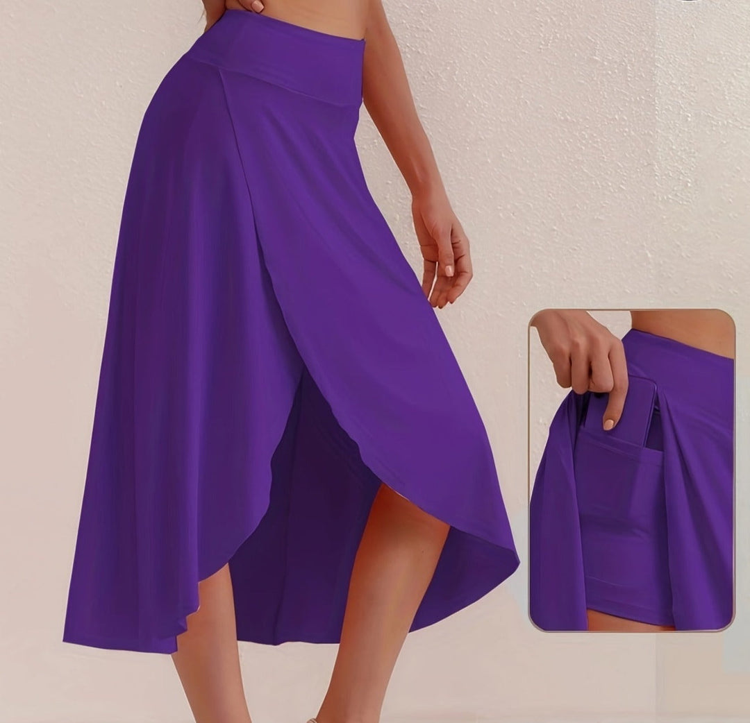 Sportieve rok met hoge taille en asymmetrische snit - Alexia