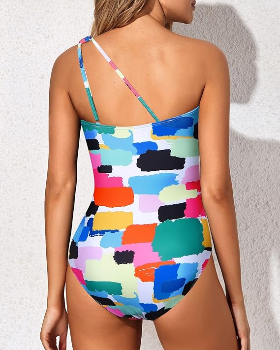 Dames Badpak met One-Shoulder Ontwerp en Buikcontrole – Valeria