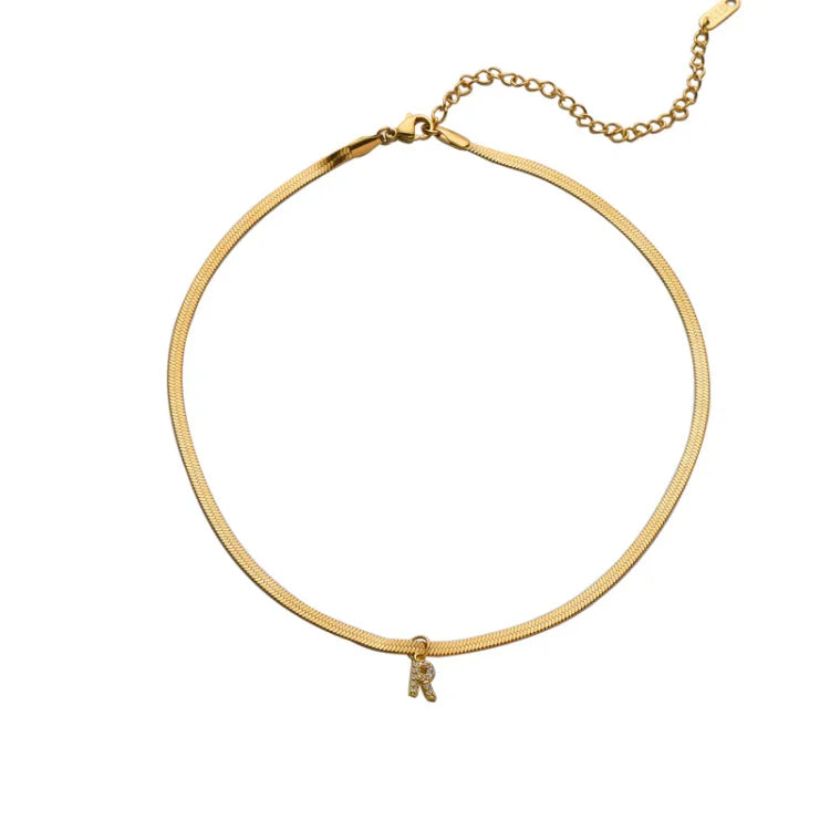 Golden Initial Necklace - Ella