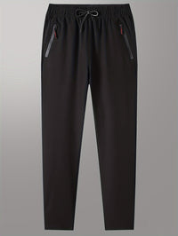 Solid Jogging Pants with Zipper Details - Milan