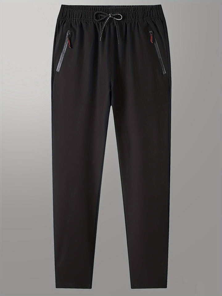 Solid Jogging Pants with Zipper Details - Milan