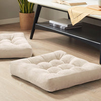 Set of 2 Meditation Cushions - Large Tufted Corduroy Cushions