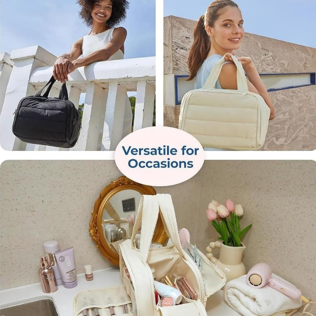 Bolsa de viaje para maquillaje – Neceser impermeable grande y organizador de maquillaje (4 en 1) – Selvane