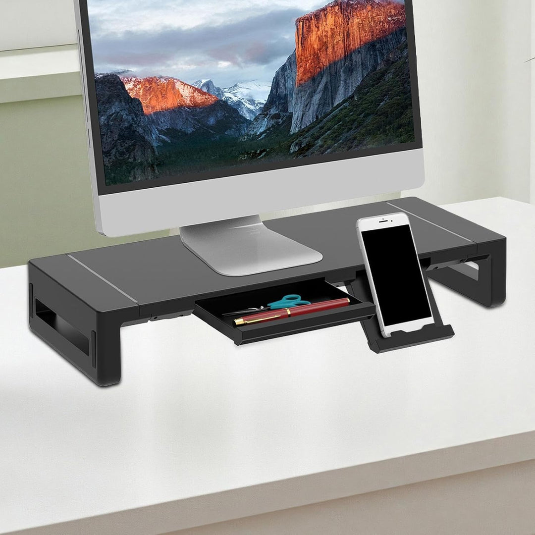Soporte de monitor ajustable Elevation con cajón – Stravon