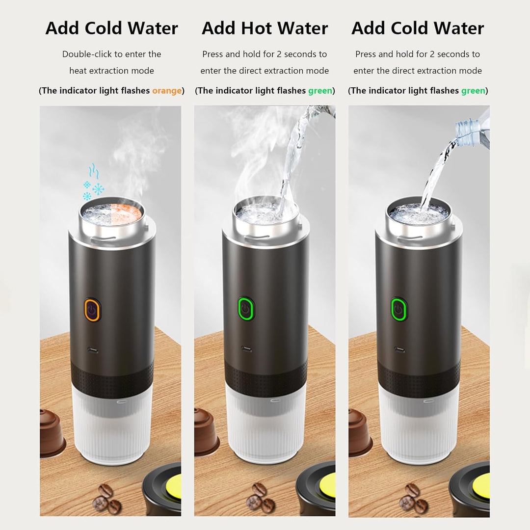 Cafetera espresso portátil 3 en 1 con batería recargable – Raverno