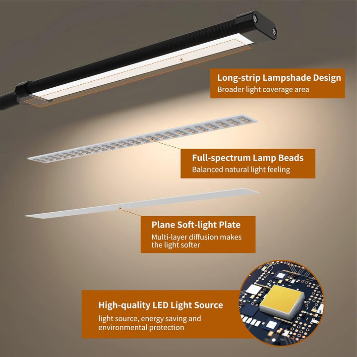 Lámpara de escritorio con pinza de 77 LED con alimentación USB y cuello de cisne flexible – Serava