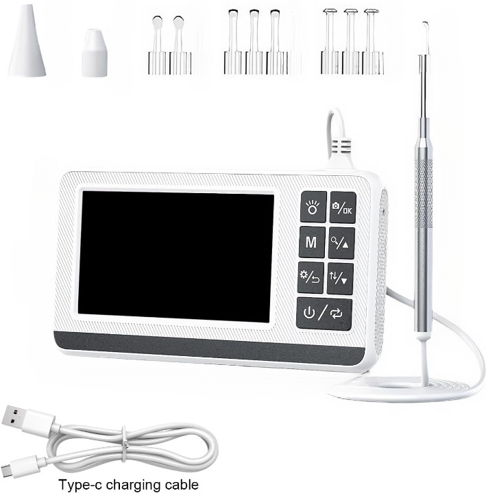 Otoscope for Ear Cleaning with 3.9mm Camera and 4.3-Inch HD Screen – Claryon