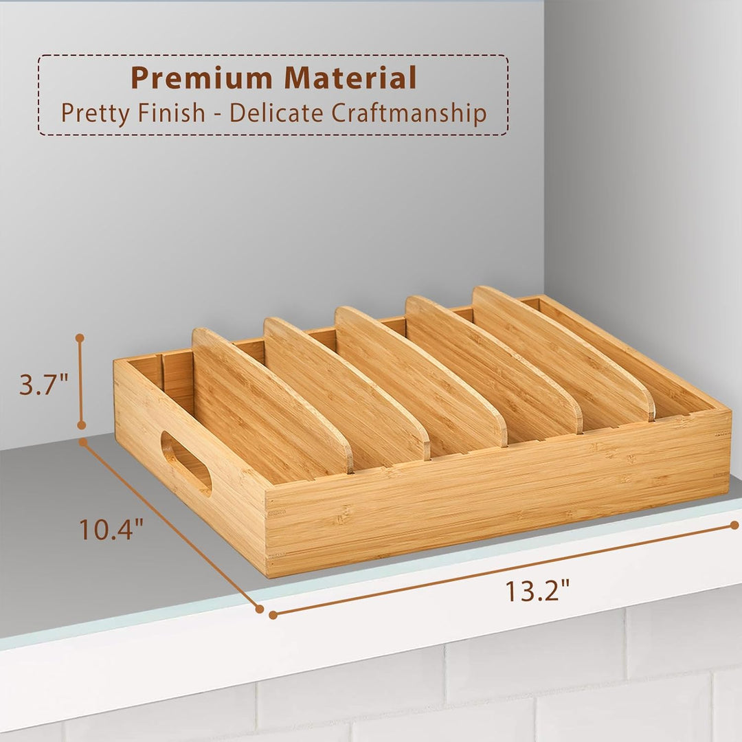 Bamboo Kitchen Organizer for Lid Storage - TopKeeper