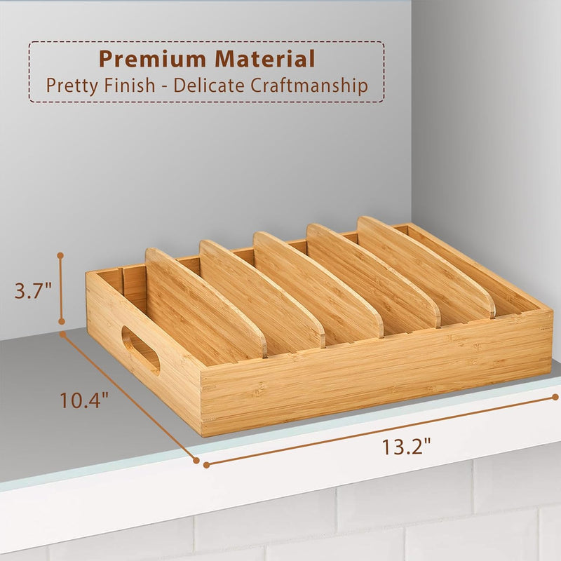 Bamboo Kitchen Organizer for Lid Storage - TopKeeper