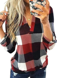 Stylish Casual Checked Women's Blouse - Lara