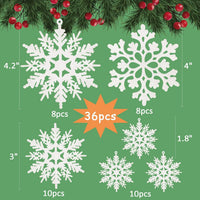 Sneeuwvlok Kerstornamenten Set - FrostedElegance