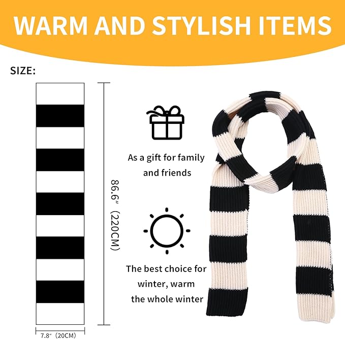 Chunky Knit Striped Scarf for Men - Chris