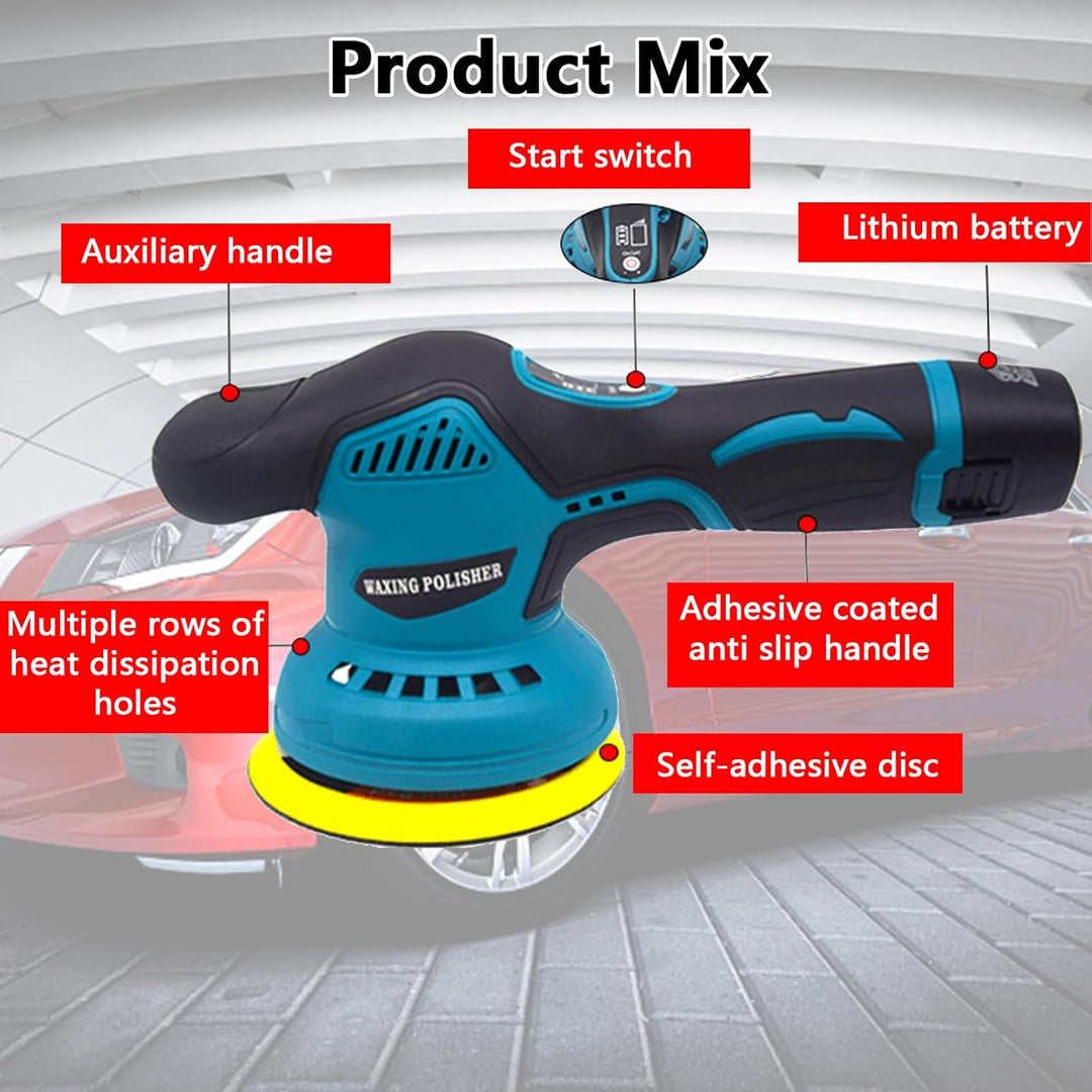 Wireless Car Polisher with Dual Batteries and 8-Speed Control – Torvex