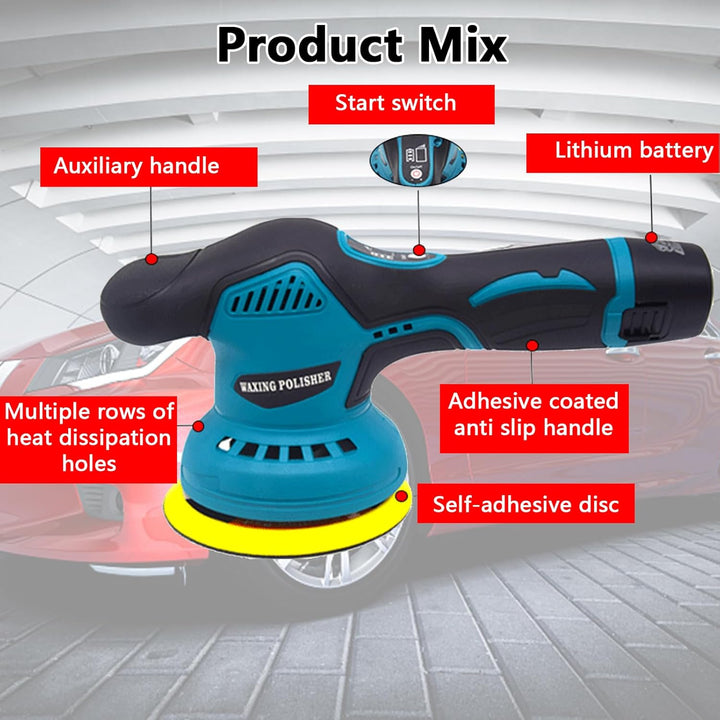Wireless Car Polisher with Dual Batteries and 8-Speed Control – Torvex