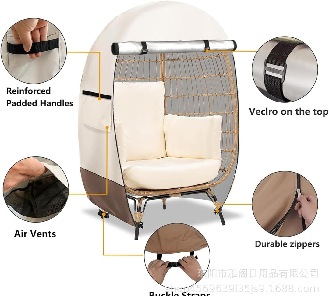 Funda impermeable para silla con forma de huevo con doble cremallera – Solara
