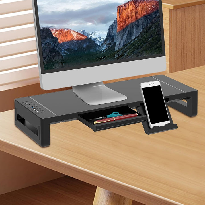 Soporte de monitor ajustable Elevation con cajón – Stravon