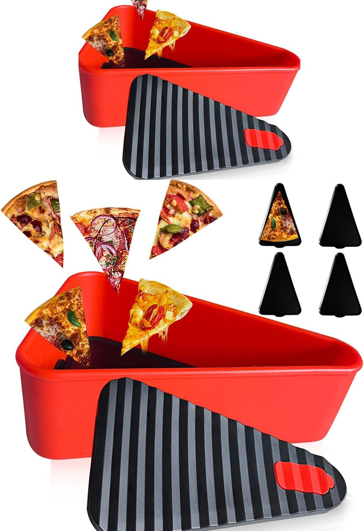 Contenedor reutilizable para guardar pizza con 2 bandejas – SliceSafe