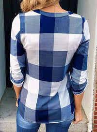 Stylish Casual Checked Women's Blouse - Lara