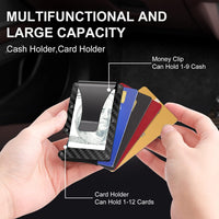 Slim RFID-Blocking Carbon Fiber Wallet with Money Clip - CarbonVault