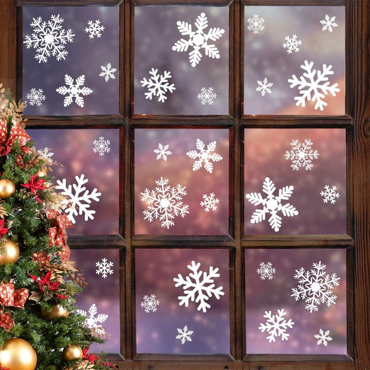 Snowflake Christmas Window Stickers - WinterGlow