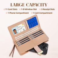 Long Leaf Leather Wallet - Leanne