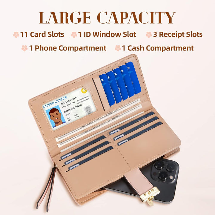Long Leaf Leather Wallet - Leanne