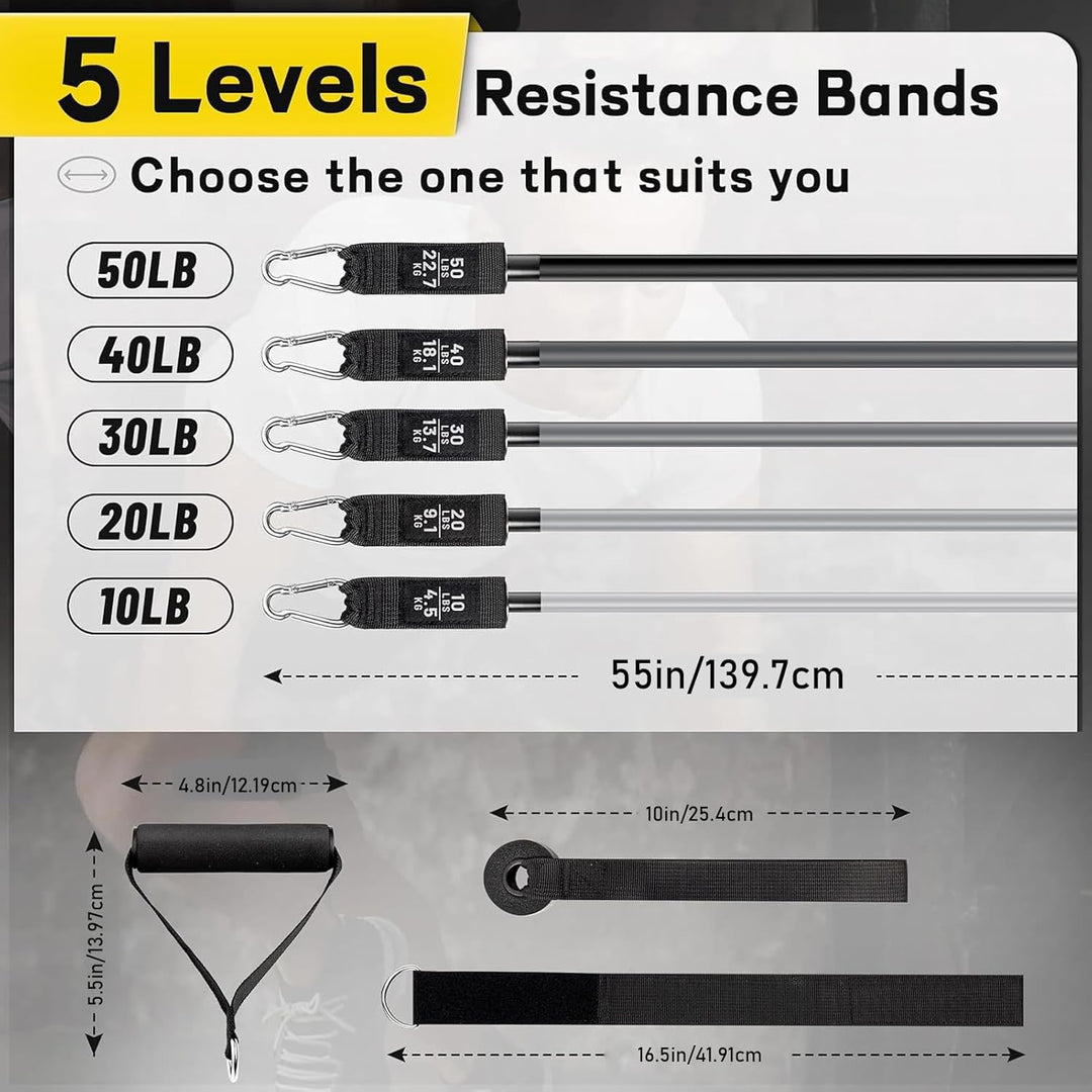 Set colgable de bandas de resistencia para fitness – Veltrix