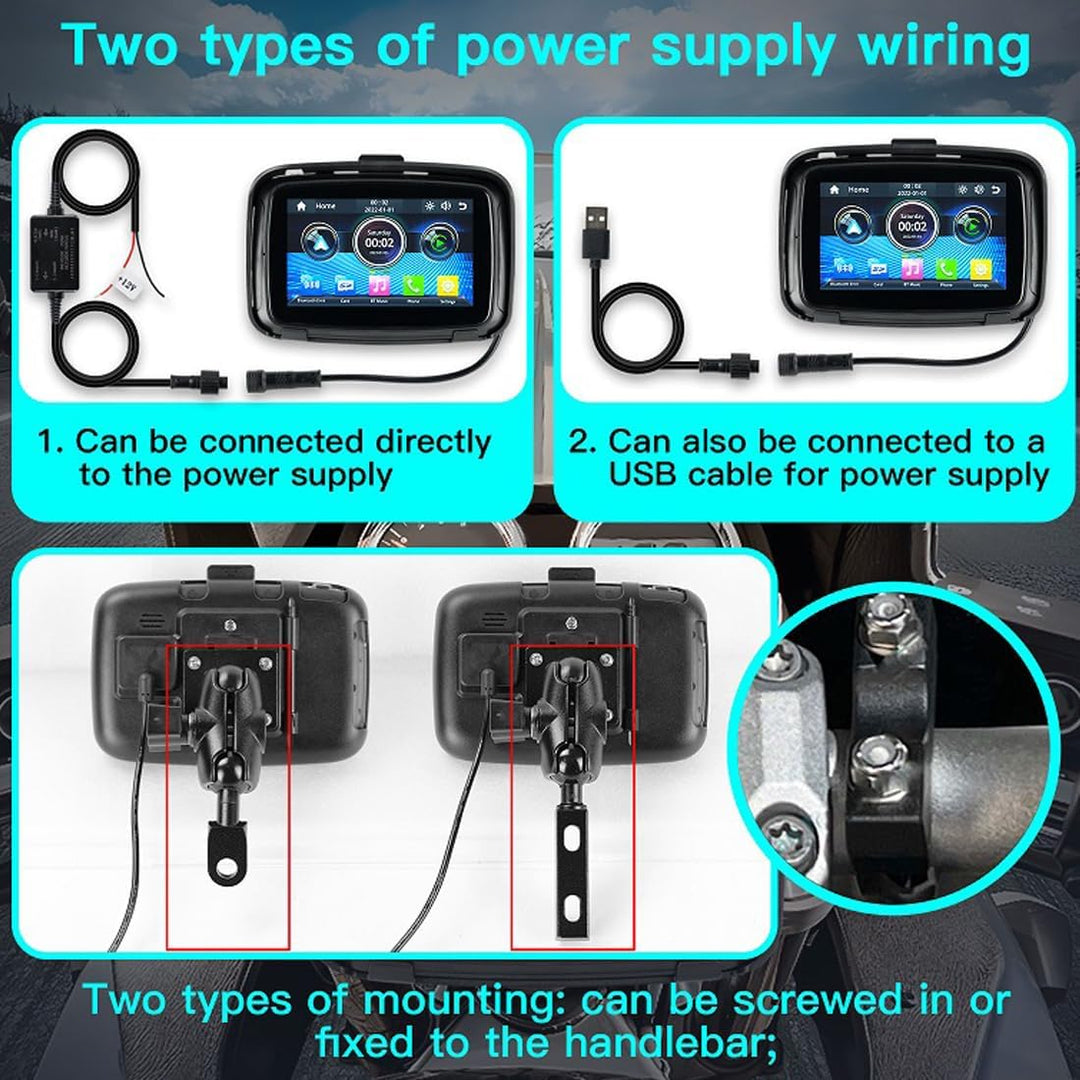 Monitor portátil para moto con pantalla IPS de 5" (12,7 cm) – RideMate